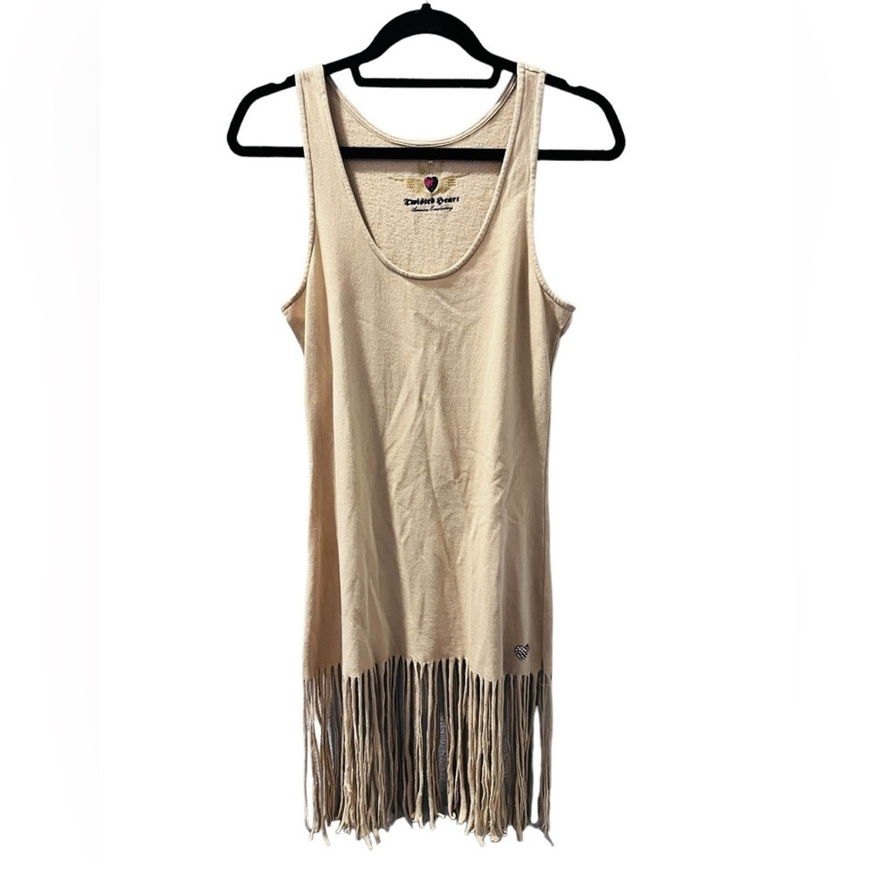 Twisted Heart RARE Vintage Y2K Fringe Western Sleeveless Dress Size Small Womens